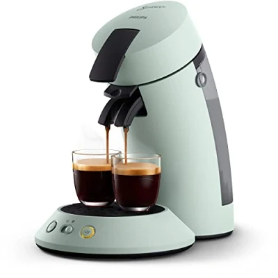 Afbeelding van Philips Senseo Original Plus Koffiepadapparaat 2 Koffievariaties (Mild en Intens) Zet 1 of Kopjes Tegelijk 0.7 Liter Waterreservoir Matte afwerking Intensiteit selectie Mint CSA210/20