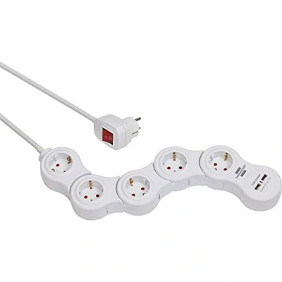 Afbeelding van Stekkerdoos 5 voudig Brennenstuhl 1.4 meter (2 USB poorten, Flexibel)