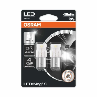 Afbeelding van Osram P21/5W LED Retrofit Wit 12V BAY15d 2 Stuks
