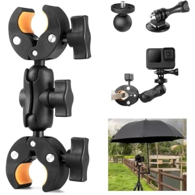 Afbeelding van UNSTINCER 3 in 1 Action Camera Mount, Include Super Clamp 1/4&quot; 20 Screw Thread en para Gopro Adapter, Holder Clip Bracket Stand met Magic Arm Double Ball Head Bike Motorcycle Umbrella Tripod