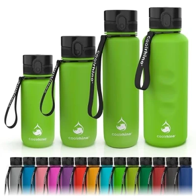 Afbeelding van coolrhino Drinkfles Sport Water Bidon Waterfles 650ml / 1l 1,5L met Tijdmarkering Lekvrij Fitness Outdoor Hardlopen BPA Vrij Herbruikbaar Duurzaam en Milievriendelijk (Geel, 1500ml)