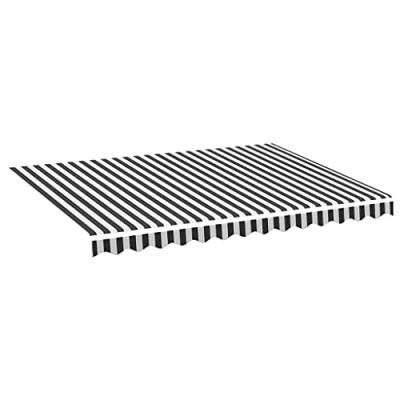 Afbeelding van vidaXL Vervangingsdoek voor luifel 3,5x2,5 m antracietkleurig en wit