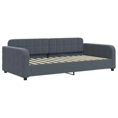 Afbeelding van vidaXL Slaapbank 90x200 cm fluweel donkergrijs