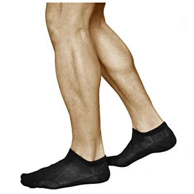 Afbeelding van VITSOCKS Heren BAMBOE Extra Ademende Trainer Sokken (3 PAAR) Koelend Effect, zwart, 42 43