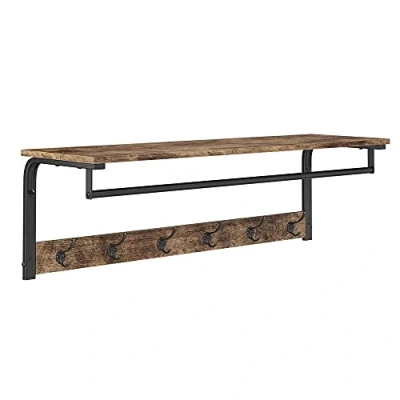 Afbeelding van Vicco Wandkapstok &quot;Fyrk&quot;, Eiken rustiek/Zwart, 100 x 30 cm