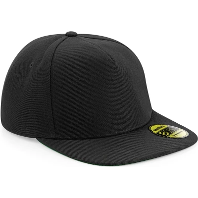 Afbeelding van Beechfield &#039;Original Flat Peak Snapback Cap&#039; Zwart/Zwart