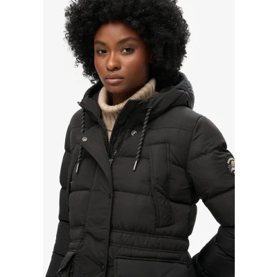Afbeelding van Superdry Vrouwen Halflange Everest Pufferjas Zwart Grootte: 40