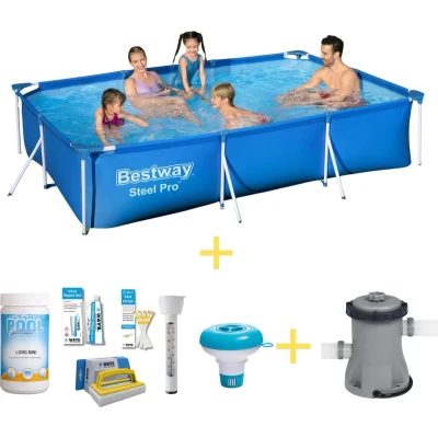 Afbeelding van Bestway Zwembad Steel Pro 300 x 201 66 cm Inclusief WAYS Onderhoudspakket &amp; Filterpomp