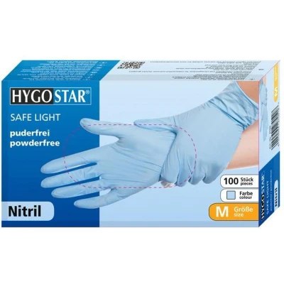 Afbeelding van Hygostar nitril handschoenen Safe Super Stretch 100 stuks maat XL Blauw poedervrij