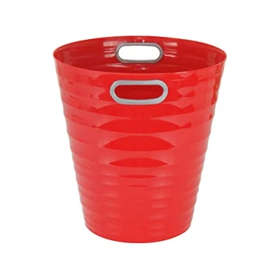 Afbeelding van Waytex 931074 kantoorprullenbak rood prullenmand van kunststof modern design voor kantoor, slaapkamer, badkamer inhoud 12,5 l kleur