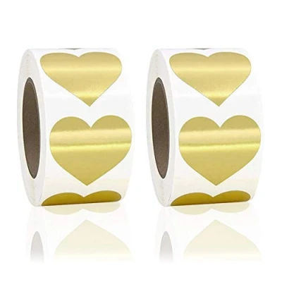 Afbeelding van 1000 stuks gouden hartstickers voor decoratieve stickers, zelfklevend, 25 mm hart kleverige etiketten ambachten, geschenkzakje, omgeven geschenkdozen, scrapbooking