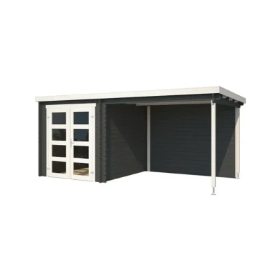 Afbeelding van Blokhut Helena 492,2x250 cm Carbon Grey wit Gecoat