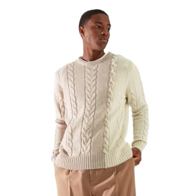 Afbeelding van Trendyol Gelimiteerde Editie Antraciet Slim Fit Wollen Ronde Hals Haar Gebreide Trui Tmnaw22Kz2079