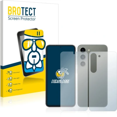 Afbeelding van BROTECT Screenprotector voor Samsung Galaxy S23 (Voor+Achter) Folie Beschermfolie Beschermglas transparant