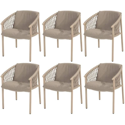 Afbeelding van Allora dining tuinstoel latte 4 Seasons Outdoor set van 6
