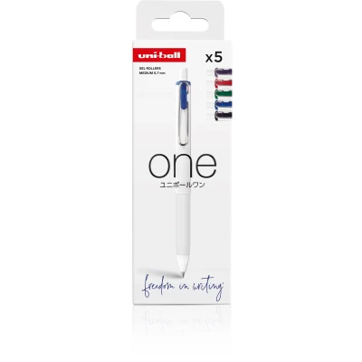 Afbeelding van Uni ball ONE gelroller 0,7 mm assorti, set van 5 stuks