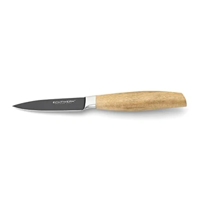 Afbeelding van Echtwerk schilmes &quot;Classic&quot; van hoogwaardig staal, fruit en groentemes met handvat rozenhout, Black Edition, lemmetlengte: 8,8 cm