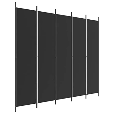 Afbeelding van vidaXL Kamerscherm met 5 panelen 250x220 cm stof zwart