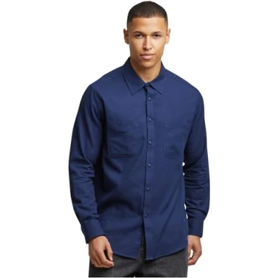Afbeelding van Urban Classics Flanellen overhemd voor heren, Donkerblauw, XXL