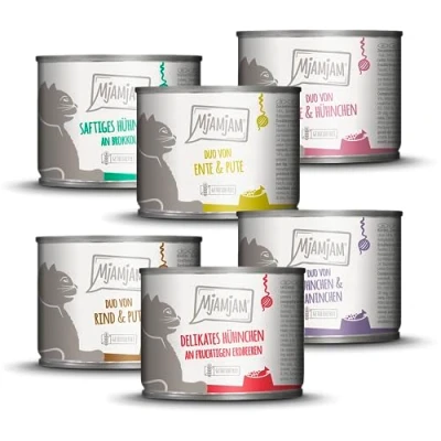 Afbeelding van MjAMjAM Premium natvoer voor katten Gemengd pakket 6 uw kat, pak van (6 x 200 g), graanvrij met extra vlees