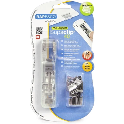 Afbeelding van Rapesco Supaclip 40 papierklem dispenser, blauw