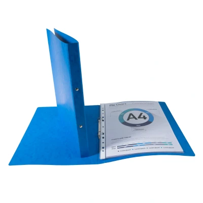 Afbeelding van Exacompta ringmap in glanskarton, ft A4, 2 ringen van 1,5 cm, blauw