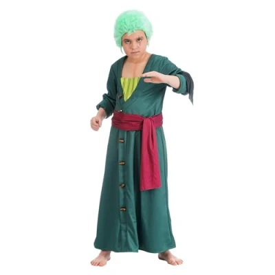 Afbeelding van Chaks One Piece kostuum piraat Lorenor Zoro voor kinderen Gr. 128 152 Anime Carnaval Cosplay OnePiece (140)