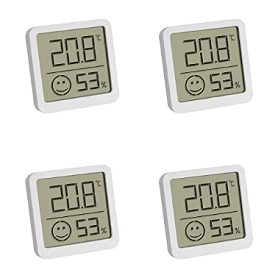 Afbeelding van TFA Dostmann 4er Set Digitales Thermo hygrometer mit Komfortzone en Wit