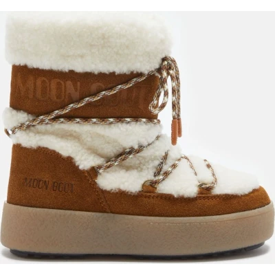 Afbeelding van Moon Boot Unisex Korte laarzen voor kinderen, Maat: 27, Whisky/off white Veloursleer