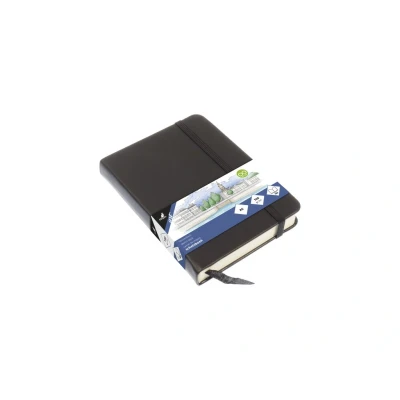 Afbeelding van Kangaro schetsboek A6 zwart PU hardcover met elastiek en lint K 861210
