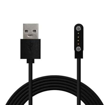 Afbeelding van OcioDual 4 Pin 7.8 mm Universele Model Smarthorloge USB oplaadkabel Diverse Smart Watch Modellen Zwart