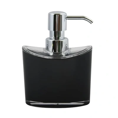 Afbeelding van MSV Zeeppompje/dispenser Aveiro PS kunststof zwart/zilver 11 x 14 cm 260 ml Zeeppompjes