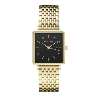 Afbeelding van Rosefield QBSG Q017 horloge dameshorloge Goudkleur