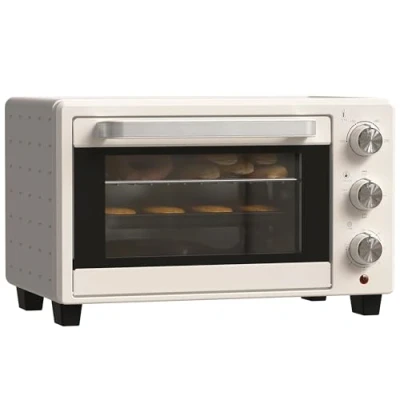 Afbeelding van HOMCOM Mini Backofen 21L Pizza Ofen, Miniofen inkl. Backblech, Grillrost und Krümmelblech, 1400W Tischbackofen mit 1h Timer, Ofenrost, 100 230 ℃, Metall, Creme