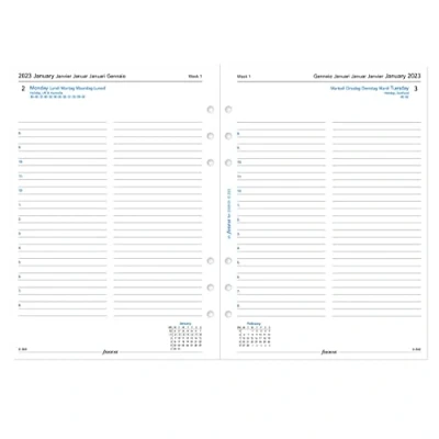 Afbeelding van Filofax A5 dag per pagina 5 taal afspraken dagboek 2023, Wit, 23 68515
