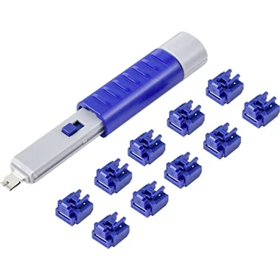 Afbeelding van Renkforce RF 4695234 RJ45 LAN poortslot Set van 10 stuks Zilver blauw Incl. 1 sleutel