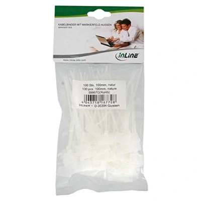 Afbeelding van Tie wraps 100 x 2,5mm / transparant met label (100 stuks)