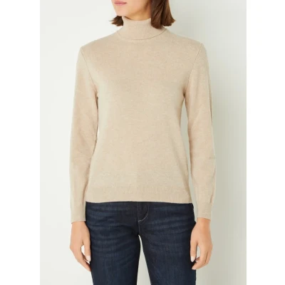 Afbeelding van United Colors of Benetton Merino Turtleneck Strickpullover Trui, Dames, Maat: 34, Beige