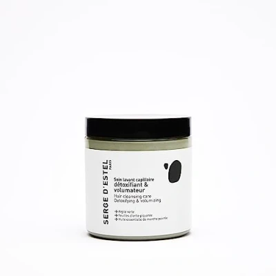 Afbeelding van SERGE D&#039;ESTEL PARIS Vet Haar Masker Ontgiftende en Volumiserende Haarverzorging 250g Shampoo Zuiverend Vette Hoofdhuid Balanceren Geeft Volume Glans 100% Vegan Verzorging