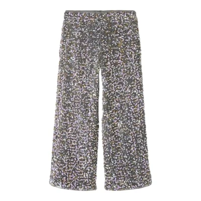 Afbeelding van NAME IT KIDS gemêleerde wide leg broek NKFRUNICA grijs/lila