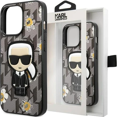 Afbeelding van Karl Lagerfeld KLHCP13MPMNFIK1 iPhone 13 6.1 grijs/grijs Bloem Ikonik