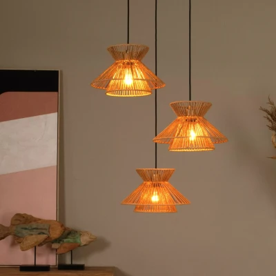 Afbeelding van Lucide TASMAN Hanglamp 3xE27 Naturel