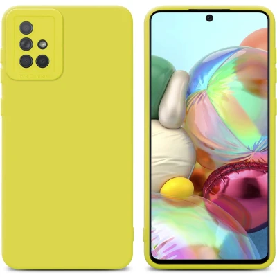 Afbeelding van Cadorabo Hoesje geschikt voor Samsung Galaxy A71 4G in FLUID GEEL Beschermhoes TPU silicone Cover Case