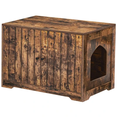 Afbeelding van ACAZA Kattenbak kattenhuis 80 x 50 55 cm vintage bruin