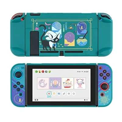 Afbeelding van GeekShare beschermhoes Slanke Compatibel met Nintendo Switch en Joy Con Schokabsorptie antikras Alchemy Cat