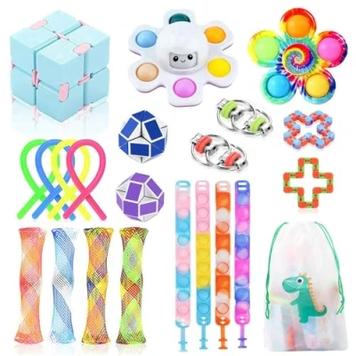 Afbeelding van 22 Stuks Fidget Toys Set voor kinderen, angstverlichtend speelgoed kinderen en volwassenen, vingerspeelgoed, stressvermindering autisme adhd, sensorisch