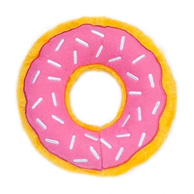 Afbeelding van Zippy Paws ZP256 Donutz Strawberry speelgoed voor dieren honden knuffel speeltje hondenspeelgoed piep bijten