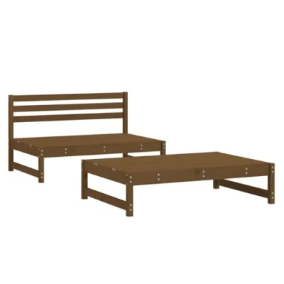 Afbeelding van 2 delige Loungeset massief grenenhout honingbruin