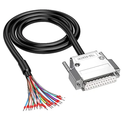 Afbeelding van XMSJSIY DB25 Connector Adapter RS232 25 Pin Seriële Verlengkabel Soldeerloze pins Poort Breakout Vervangende Kabel met Naakte Draad 1M (DB25 Vrouwelijk)