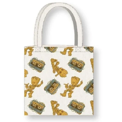 Afbeelding van Marvel I am Groot mini cassette tapes katoenen tote bag 40cm x 37cm